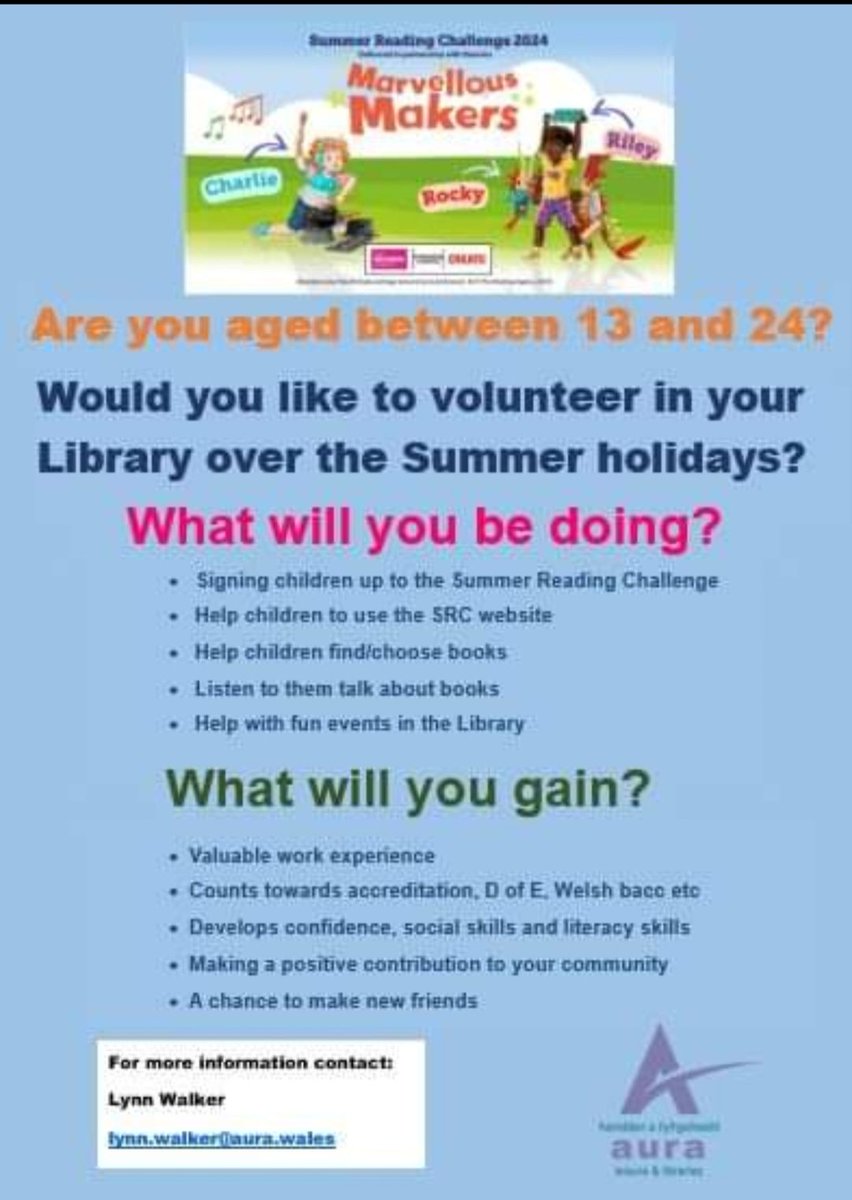 A chance to gain valuable work experience at your local library.  #Flintshire #buckleylibrary #workexperience