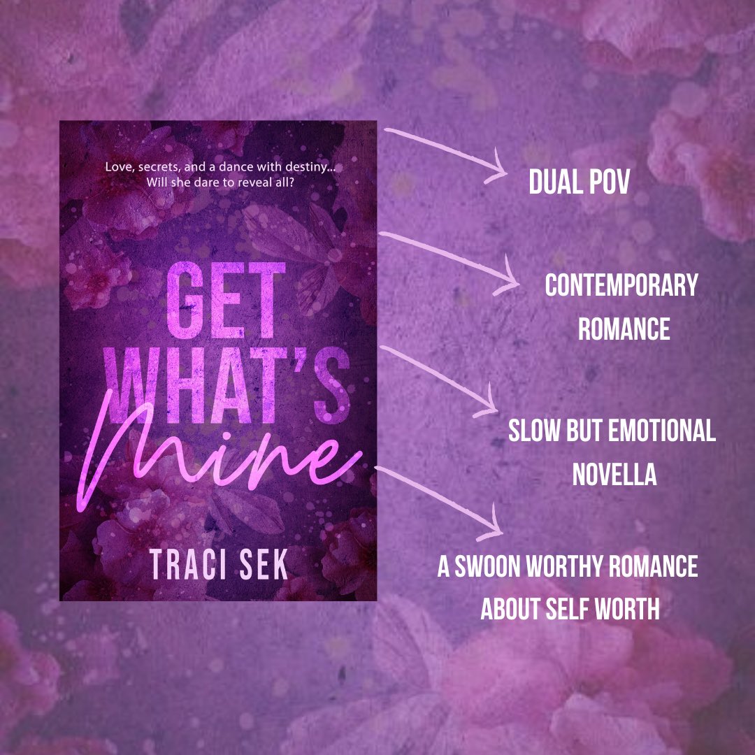 What to expect from my upcoming release Get What’s Mine. 

An MMC cinnamon roll golden retriever with a hero complex 

Slow swoon worthy scenes that will hit all the feels. 

Dual POV novella 

Feeling worthy of yourself &amp; angsty drama 🎭 

Coming September 15th! Add to your