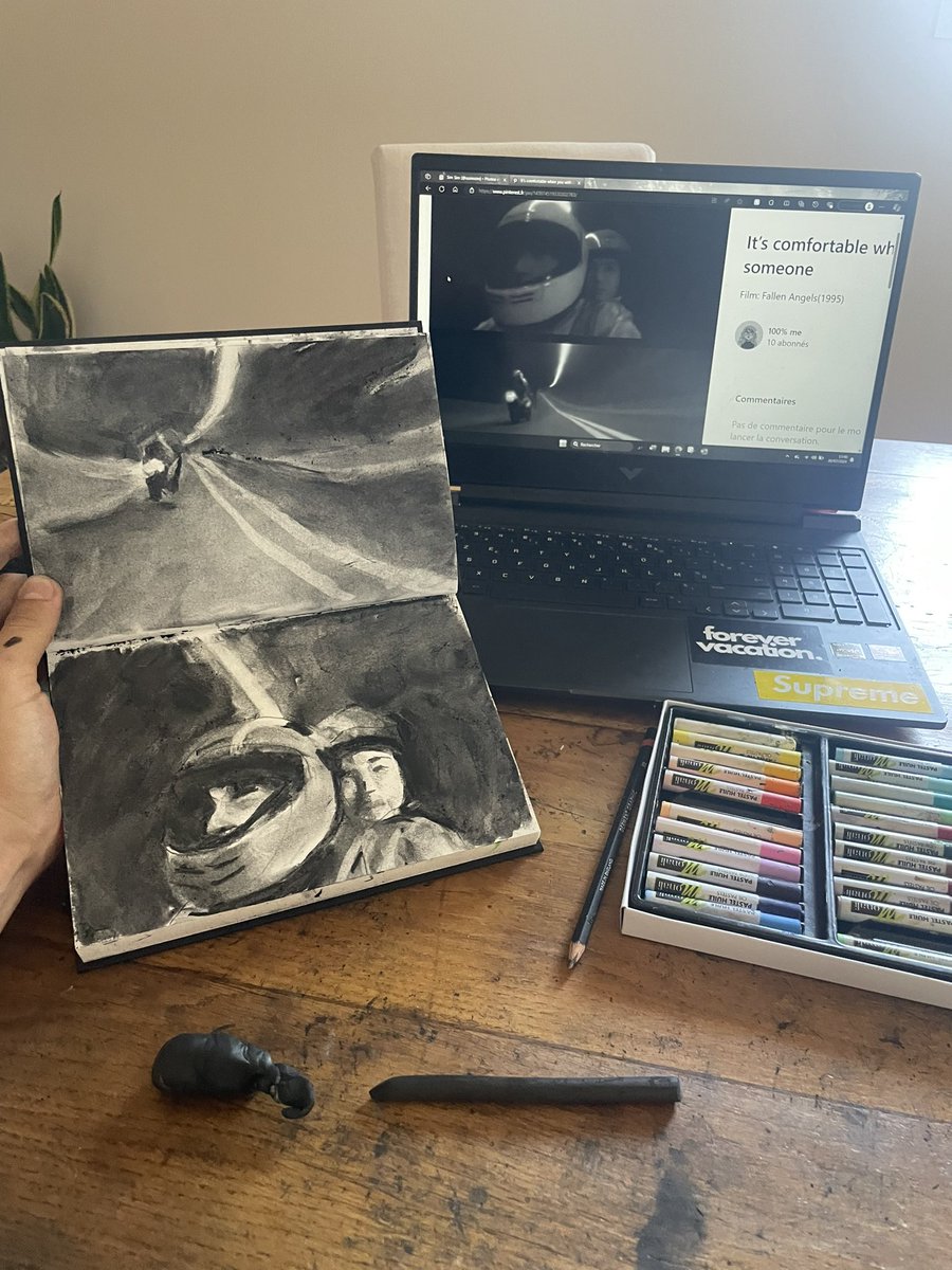 Jour 3 fusain ça progresse petit à petit