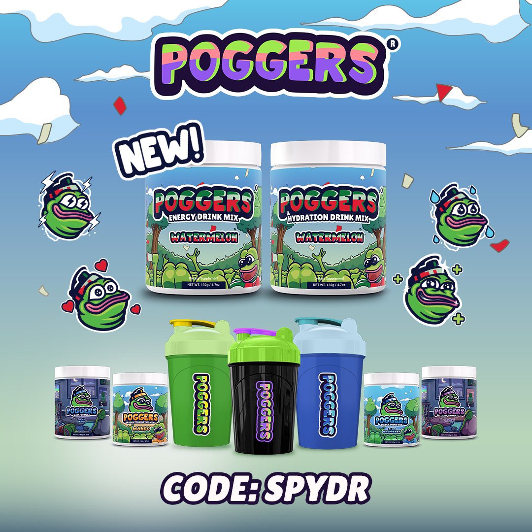 SPYDRofficial's tweet photo. 🚀 Exciting News! 🚀

I'm now affiliated with @DrinkPOGGERS , your go-to for energy, hydration, and sleep mixes! 🌟 Get 10% off with code **SPYDR** at [https://t.co/fFmUhQWcaf](https://t.co/EE1iF3nPDU). Stay energized, stay hydrated, and sleep well! 💪 #POGGERS #Affiliate https://t.co/SmQcvs3rNR
