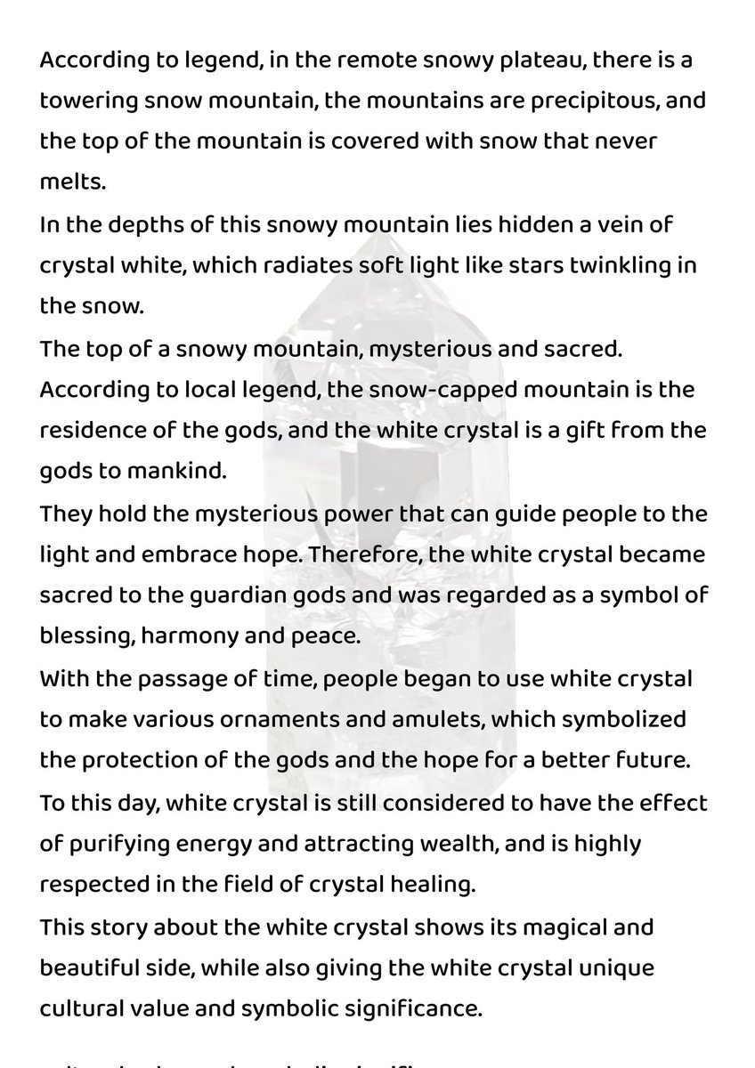 White crystal A crystal that has the effect of demagnetization.
#crystals #clearquartz #storytellers #Healing