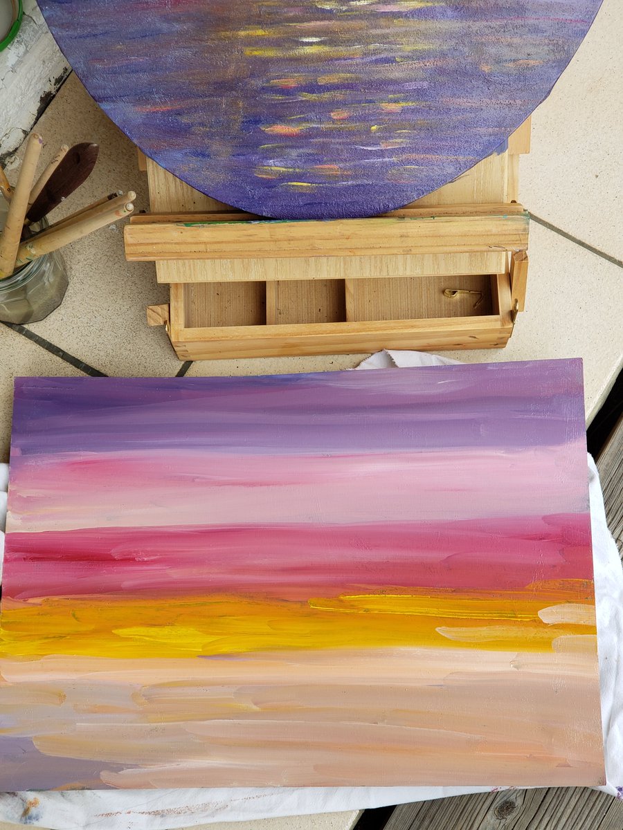 larremendy's tweet image. I have a lot of fun with colours
#oilpainting
#peinture à l'huile 
#Colorfull 
#landscape painting 
天地間  
色斑斕
雲海茫茫如夢幻
唯有詩畫留人間