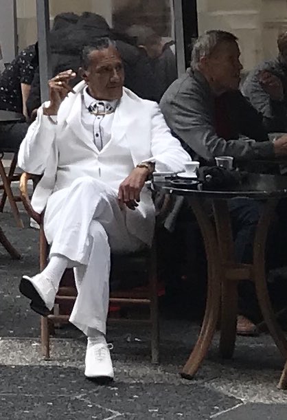 kaebee01's tweet photo. One of my favourite travel memories from Nice - watching this gentleman have his afternoon coffee and cigarette.  #couchpeloton https://t.co/GvNIzeRP22