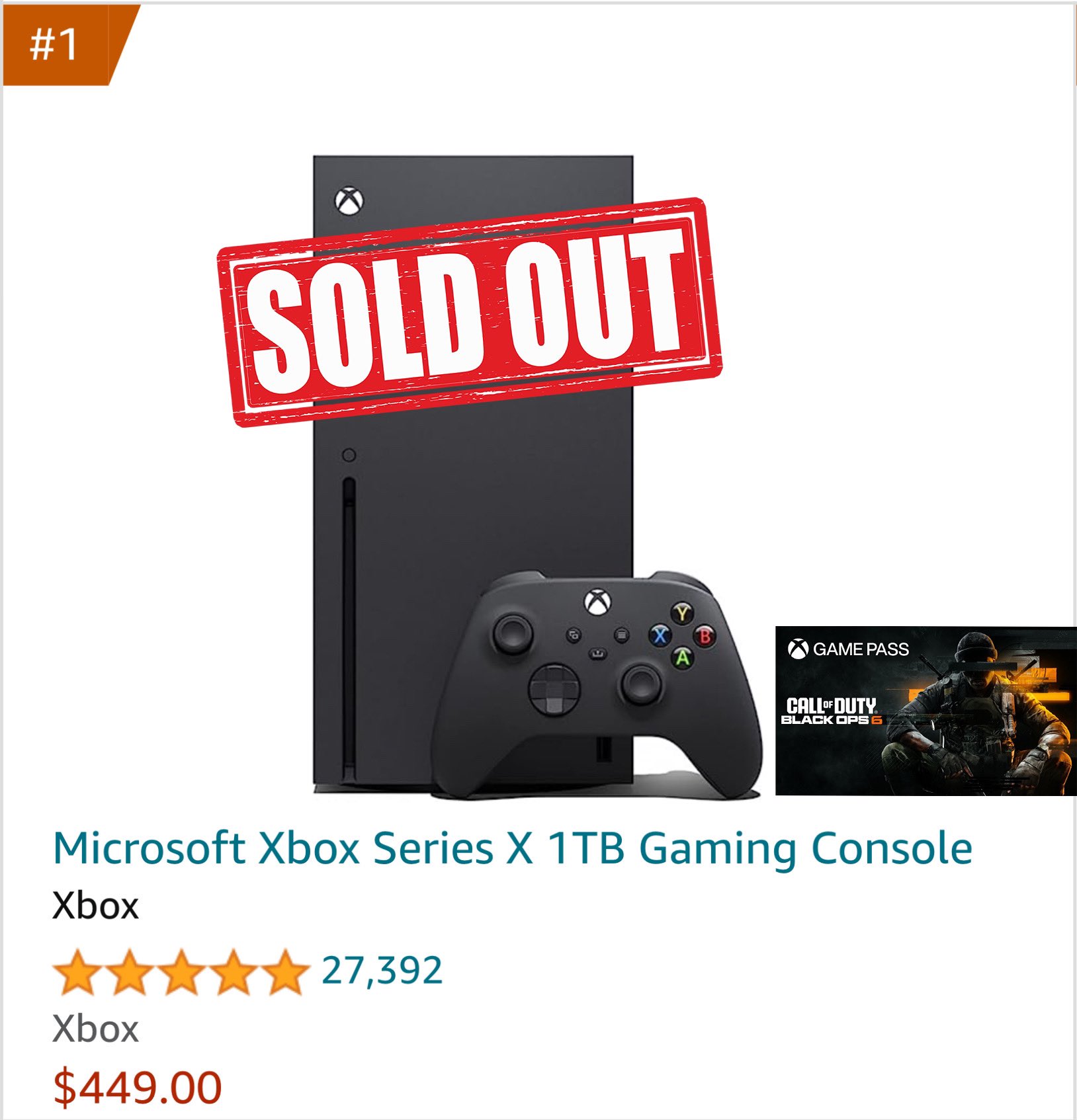 G.O.A.T. GAMING on X BREAKING Xbox is sold out again. Walmart Target spokesman says We keep selling out restocking we can t keep up. amazon also issued a statement saying Xbox had