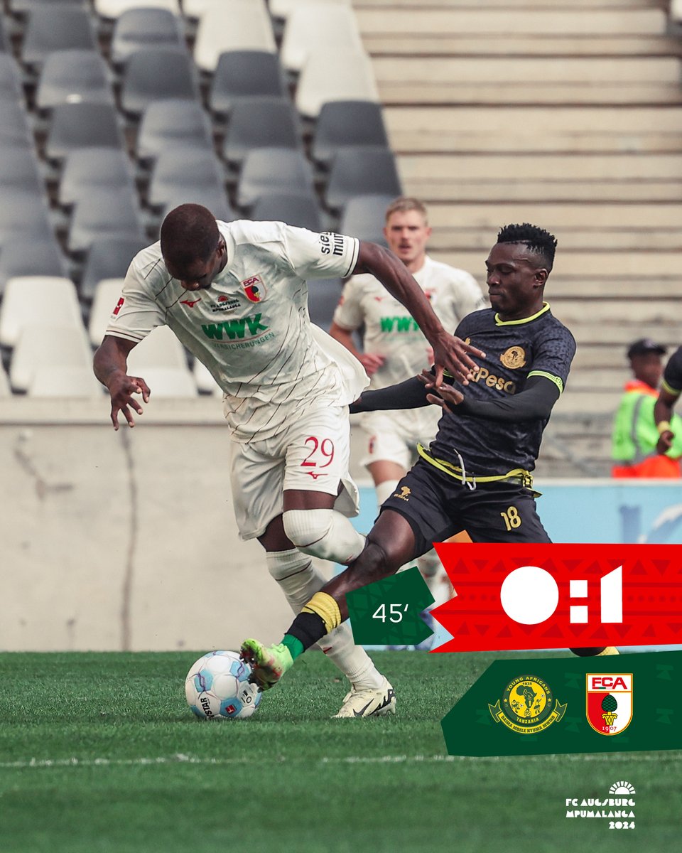 FCAugsburg's tweet photo. 45' Pause in Mbombela! Der #FCA fรผhrt knapp 1:0. #YSCFCA #FCAinMpumalanga
๐ด Verfolgt die zweite HZ live mit: https://t.co/Bol7Q0nLc8 https://t.co/N6ndNezsT7