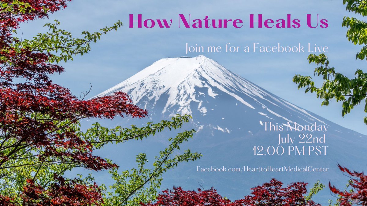 DrShiroko's tweet photo. What does it mean that nature heals us?🌱 🌺 Join me for a Facebook Live, this upcoming Monday, July 22nd at 12:00 pm PST, as I will talk about the healing power of nature.🙌 See you Monday at: https://t.co/51x6DMARnV 💫#NatureHeals #HealingPowerOfNature #Nature #NaturalMedicine https://t.co/TkKJRseYUl