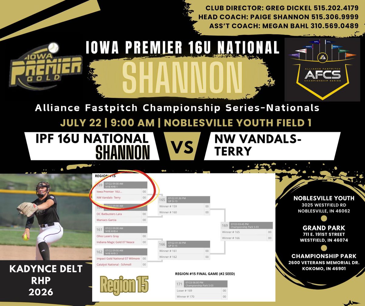 Kadynce Delt (@kadyncedelt) on Twitter photo Excited for the <a href="/thealliancefp/">The Alliance Fastpitch</a> nationals in Indiana! Hope to see you there! <a href="/IowaPremierFP/">Iowa Premier Fastpitch</a> <a href="/PaigeShannonIPF/">Paige Shannon</a> <a href="/chhelt/">Chad Helton</a> Excited for the <a href="/thealliancefp/">The Alliance Fastpitch</a> nationals in Indiana! Hope to see you there! <a href="/IowaPremierFP/">Iowa Premier Fastpitch</a> <a href="/PaigeShannonIPF/">Paige Shannon</a> <a href="/chhelt/">Chad Helton</a>