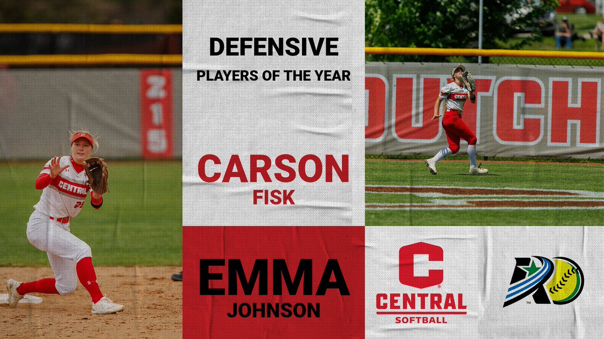 CentralSB1's tweet image. Our Co-Defensive Players of the Year!!  Shortstop, Carson Fisk, Lynnville-Sully HS, IA and Outfielder, Emma Johnson, Davenport Assumption HS, IA