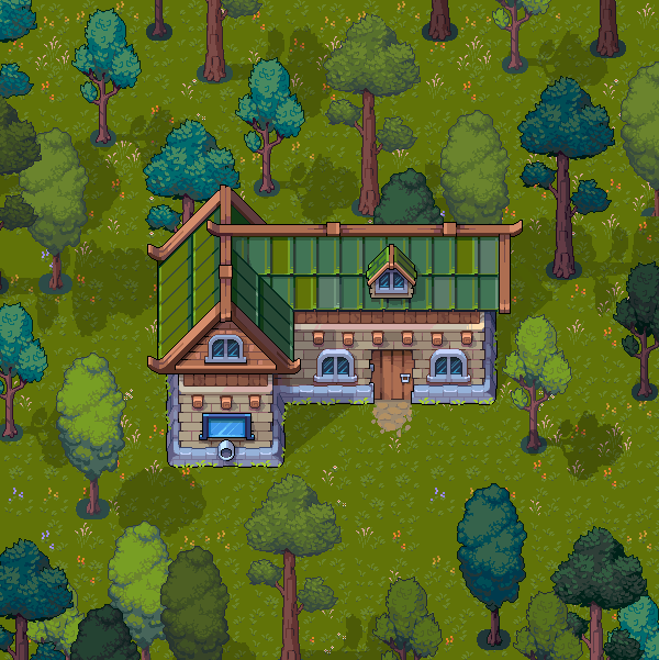Grigoreen's tweet photo. And here's an exterior shot for this workshop 🙂

#pixelart #gamedev #cozy #medieval #workshop https://t.co/bFZJm8DIPq