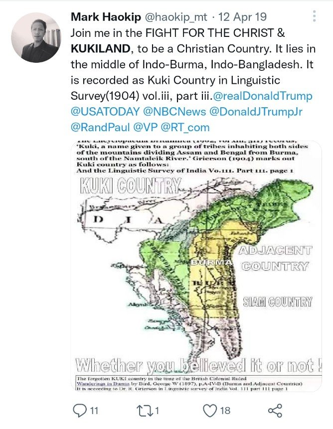 Tongjei_Maril's tweet photo. 🚨 #ForeignHand !!
The meticulous execution of surreptitious plan of action in cahoots with separatists to destabilize the NE Indian subcontinent to ultimately create a Christian buffer state is gaining traction !
"Great Game of East" is unfolding with twists and turns!
1/n https://t.co/oPZZ0ki6Xv