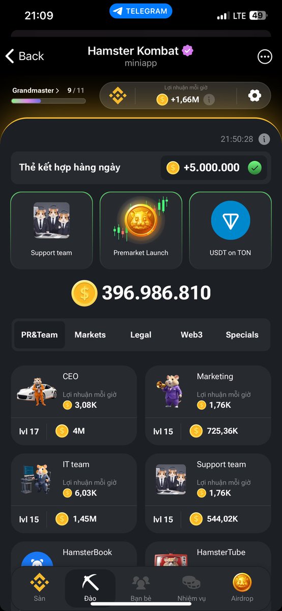 Dear Hamster Kombat family

These are the cards for today's daily combo👇

Go claim your 5,000,000 coins💰

Don't miss out 🔥🔥🚀

Pls Follow Like ❤️ and Repost 🔄 for more updates ✅

#HAMSTERKOMBAT #TON #Notcoin