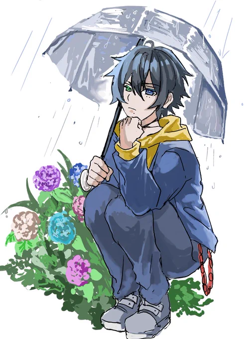 紫陽花と3 