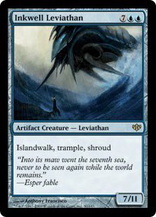 ImDoinIt_'s tweet photo. @SaffronOlive This guy right here, I was convinced this card was unstoppable, as a bunch of kids playing magic nobody played board wipes and my best friend at the time played strictly mono blue. Inkwell leviathan was my “Win con” for like a solid year and change https://t.co/FmsyYc6z1u