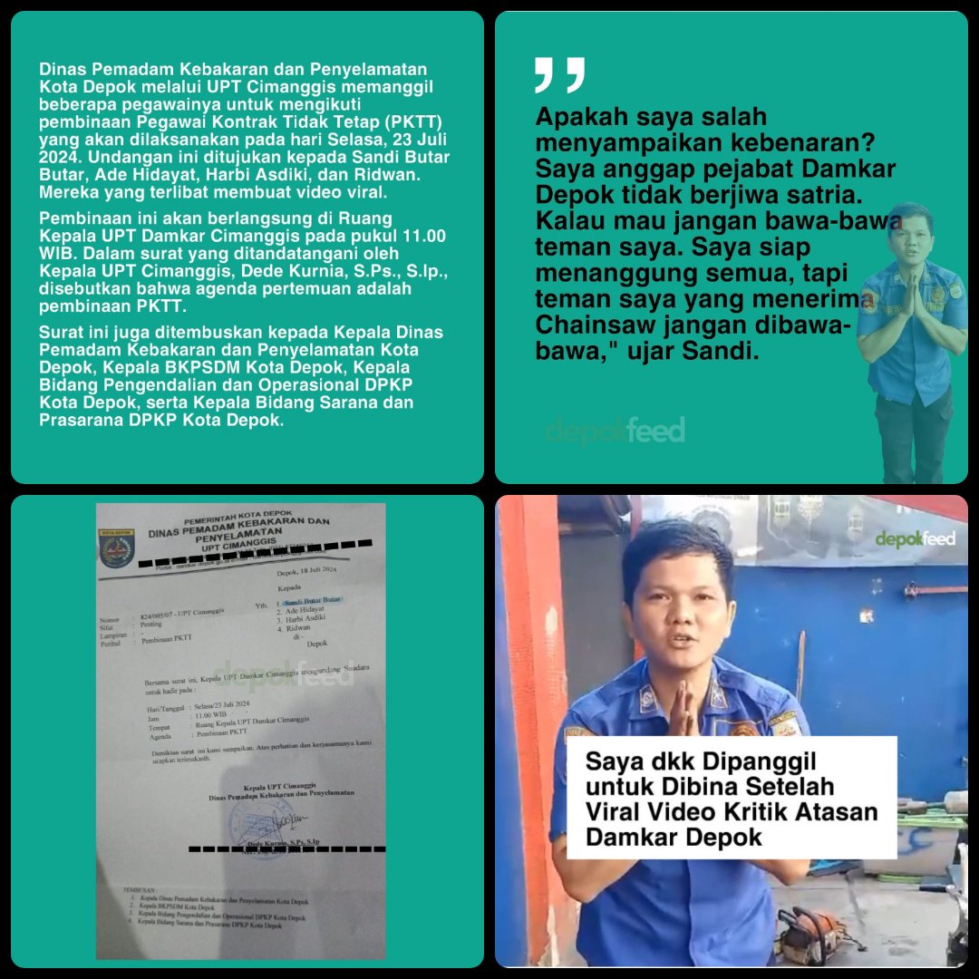 dhemit_is_back's tweet photo. Nyali Sandi Anggota Damkar Depok memang bukan kaleng²
Respect buatmu kawan,Cat Warrior akan kawal keberanianmu bongkar kebusukan..
Kami bukan benci Institusi tapi kami muak dengan oknum didalamnya..

Cat Warrior kita kawal dan support,kita spill smua,kalau sepakat Retweet Keras https://t.co/bPVaf7XCLI