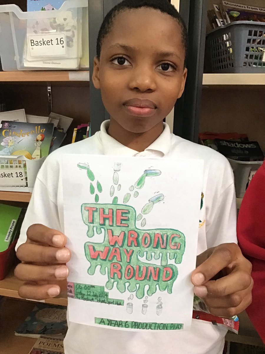 RoebuckSchool's tweet image. Here are our winning designs that were made into programmes for our Year 6 performance “The Wrong Way Round”. Congratulations 👏👏👏 @MLMusicals #year6performance #year6play #TheWrongWayRound