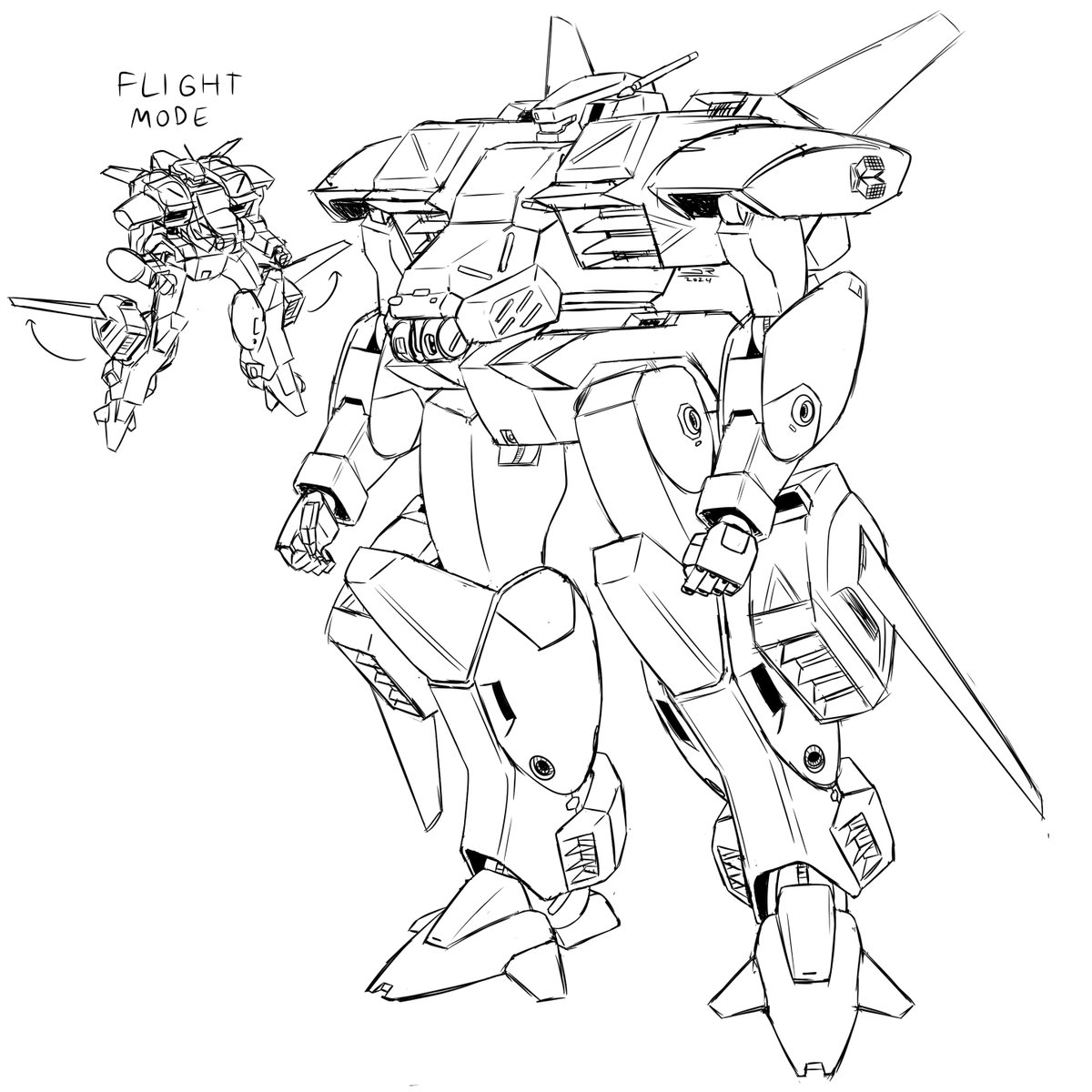 doodling in between working on comms unnamed flight type mech