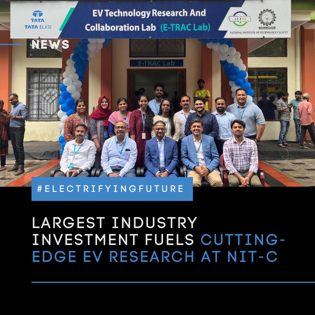 tataelxsi's tweet photo. Tata Elxsi has partnered with NIT Calicut (NIT-C) to launch a state-of-the-art EV research lab. https://t.co/gCxPKHVA4V
#TataElxsi #DesignDigital #FutureOfEV #SustainableInnovation #NITC #ElectricVehicles #GreenTechnology #CleanEnergy https://t.co/BJHopcTXqk