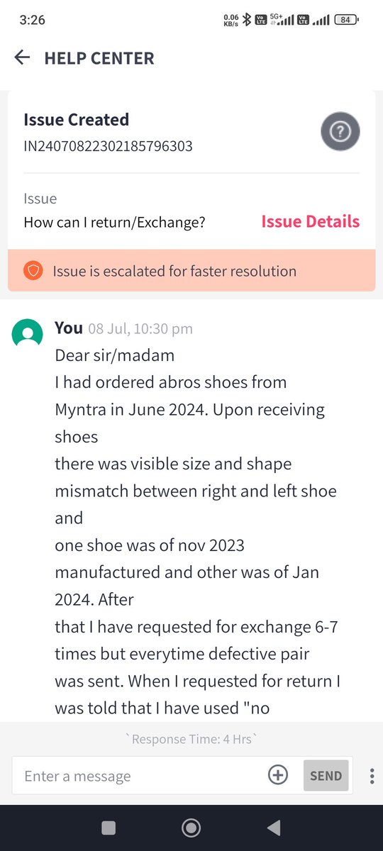 Vabh33's tweet photo. Dear @MyntraSupport @myntra 
It's been 2 weeks and still I am awaiting for you people to arrange return pickup of faulty product. Please expedite. https://t.co/6Bs5RRJTh1
