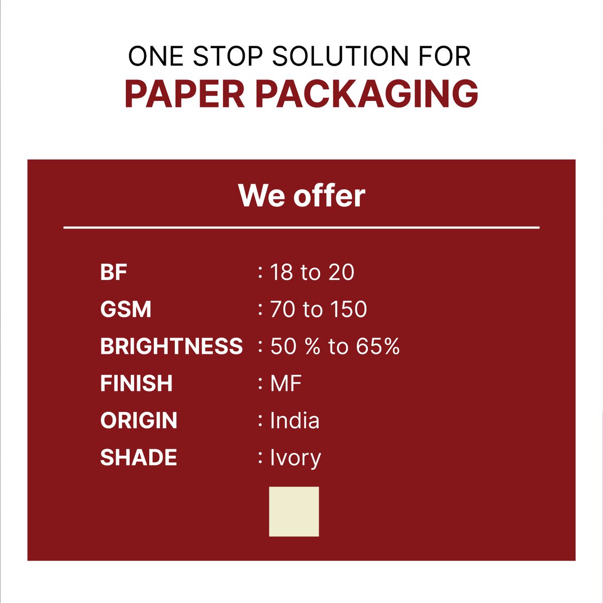 shitlapapers's tweet image. Enhance your packaging with the premium quality and versatility of Ivory Kraft Paper from Shitla Papers! 

Call us at 9910040375 or sp.sales@sheetlapapers.com 

#ShitlaPapers #IvoryKraftPaper #QualityPaper #PackagingSolutions #AffordableQuality #BusinessSuccess