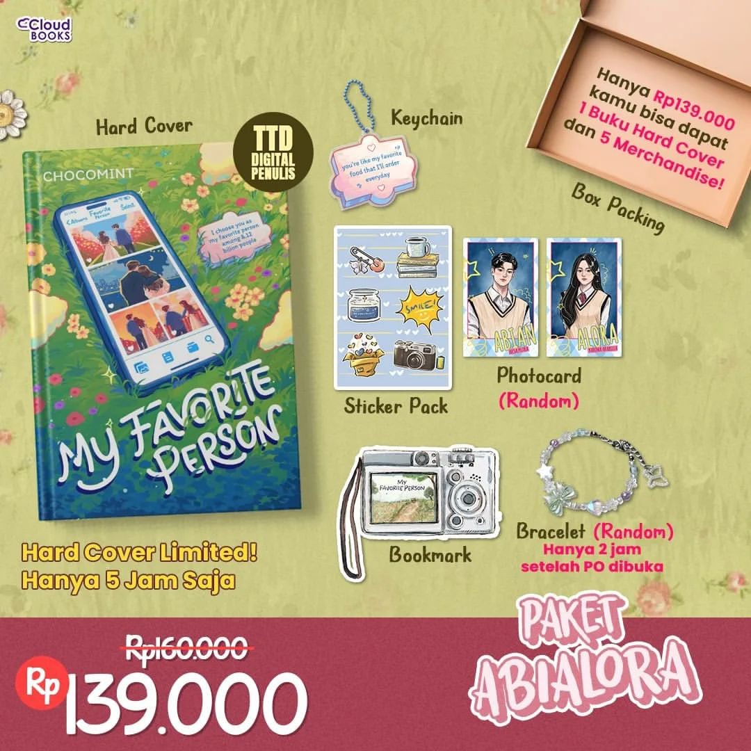 cloudyyskyygo's tweet photo. 🇲🇾 MY G.O | MY FAVORITE PERSON BY @berrychoco1306 @Cloudbookspub 

Hard Cover
Paket Abialora : RM 55
Paket Favorite Person : RM 73
Paket Alora Karima : RM 55
Paket Taman Bunga : RM 73

☁️ Exclude EMS &amp; local postage (pay when ready ship to 🇲🇾)

Due: TBA

#novelau #autiktok https://t.co/FMubAGwo4n