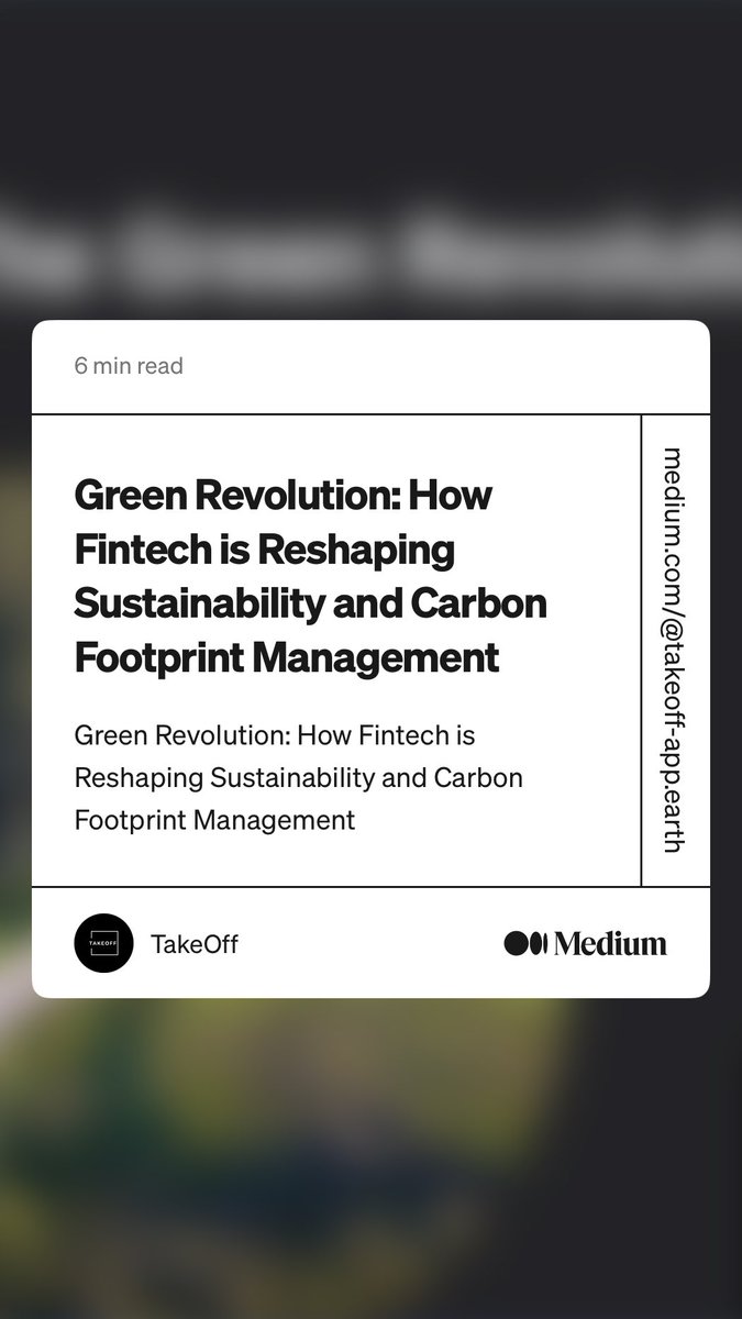 TakeOffAppEarth's tweet photo. “Green Revolution: How Fintech is Reshaping Sustainability and Carbon Footprint Management” by TakeOff

https://t.co/Qzk2biQVYu https://t.co/LHLyjgJujU