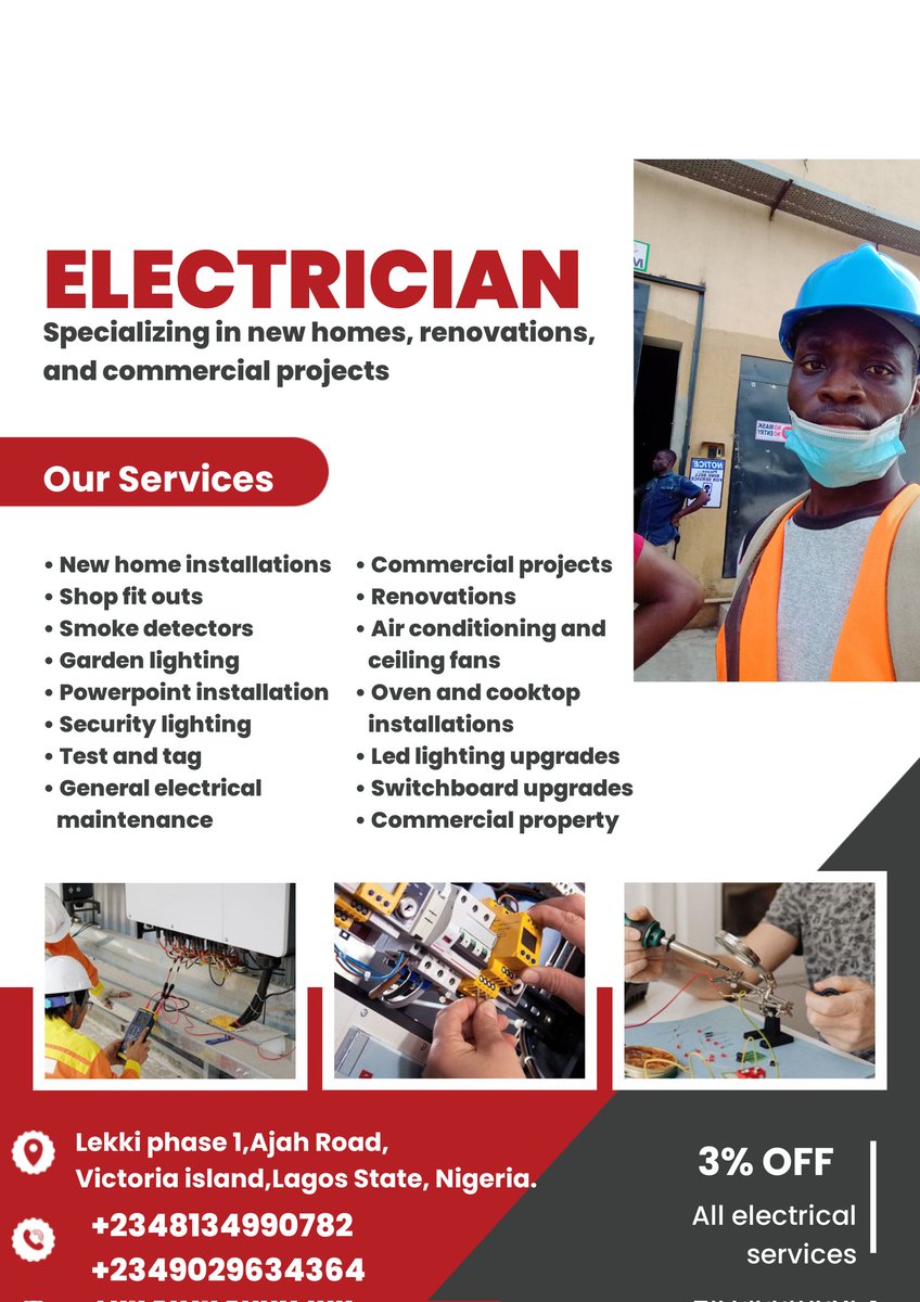 Abim4S's tweet photo. Kindly Call for your General Technician and Maintenance services work for both Electrical work and other General maintenance. https://t.co/2JcpQNdDsS