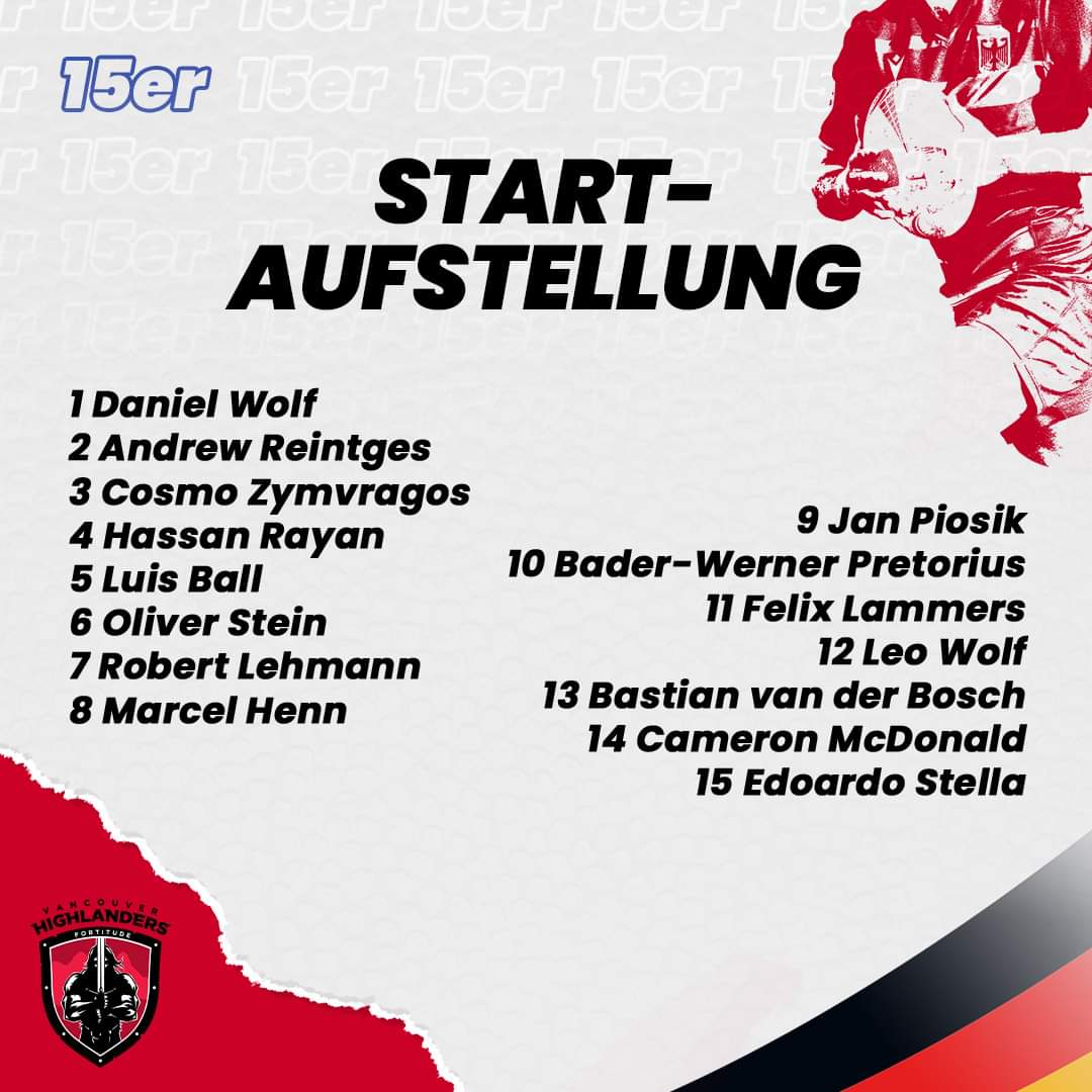 Rugby In Germany (@rugbyingermany) on Twitter photo Starting XV for 🇩🇪 for tonight's game v <a href="/vanhighlanders/">Vancouver Highlanders</a>
Graphic from <a href="/RugbyDeu/">Rugby Deutschland</a>
Livestream: m.youtube.com/watch?v=matc2_…
Game starts at 2am CEST. So can watch live or catch up tomorrow.
#rugby
#rugbydeutschland
#vancouverhighlanders Starting XV for 🇩🇪 for tonight's game v <a href="/vanhighlanders/">Vancouver Highlanders</a>
Graphic from <a href="/RugbyDeu/">Rugby Deutschland</a>
Livestream: m.youtube.com/watch?v=matc2_…
Game starts at 2am CEST. So can watch live or catch up tomorrow.
#rugby
#rugbydeutschland
#vancouverhighlanders
