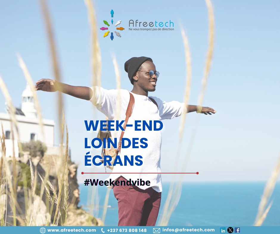 Afreetech's tweet photo. 📵Et si vous décidiez de passer ce week-end loin des écrans ? 
L'avez-vous déjà expérimenté? Partagez nous votre expérience en commentaires.
#weekendvibes #weekendmood #noscreentime #enjoyingmyself https://t.co/ofGHSP4Lmf