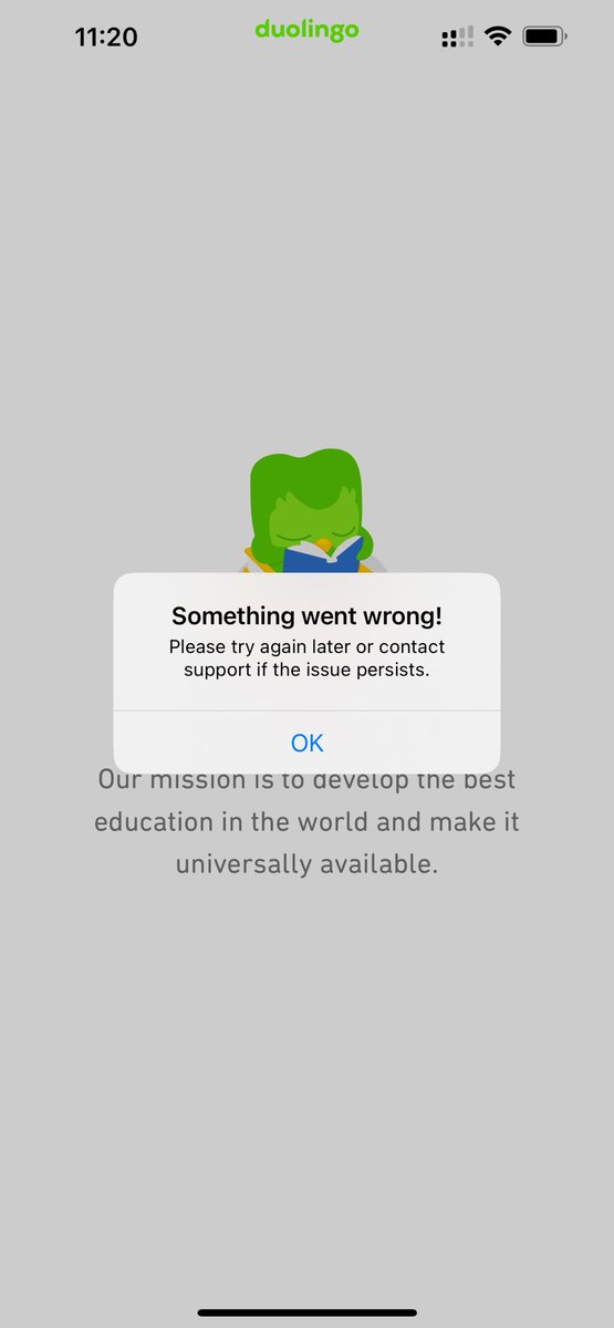 OfficialAlanWS's tweet photo. @duolingo is this a known issue? Not been able to get on for two days. Don’t want to lose my streak. https://t.co/UKt2hhAdi9