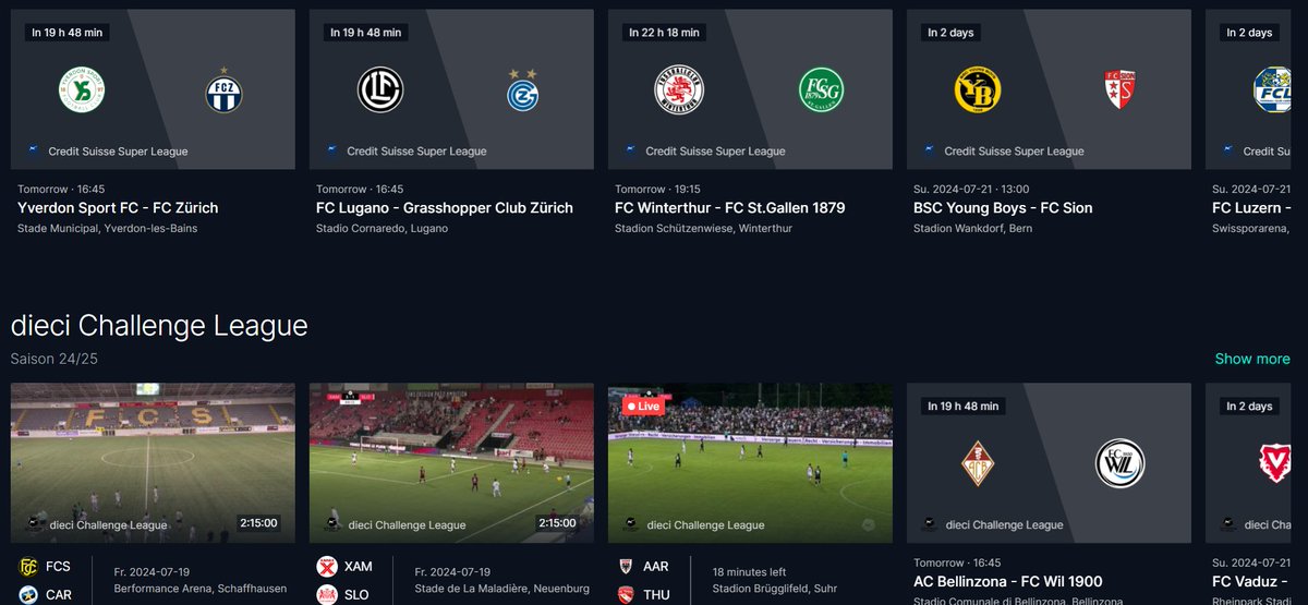 FootballSwissEN's tweet photo. 𝗕𝗮𝗱 𝗻𝗲𝘄𝘀: OneFootball is no longer broadcasting the Swiss Super League. 😔

𝗚𝗼𝗼𝗱 𝗻𝗲𝘄𝘀: The SFL have announced a new free streaming service (https://t.co/RgfdGXS7UX) where you can watch EVERY Super &amp; Challenge League match outside 🇨🇭 &amp; neighbouring countries. 😊 https://t.co/okIe6FNZqu