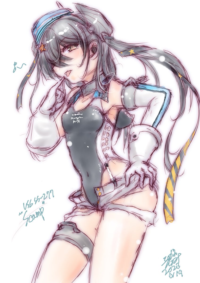 伊8(艦これ) 「本日はっちゃん&すきゃんぷ進水日#伊8進水日#スキャンプ進水日 」|こしがやたつみのイラスト