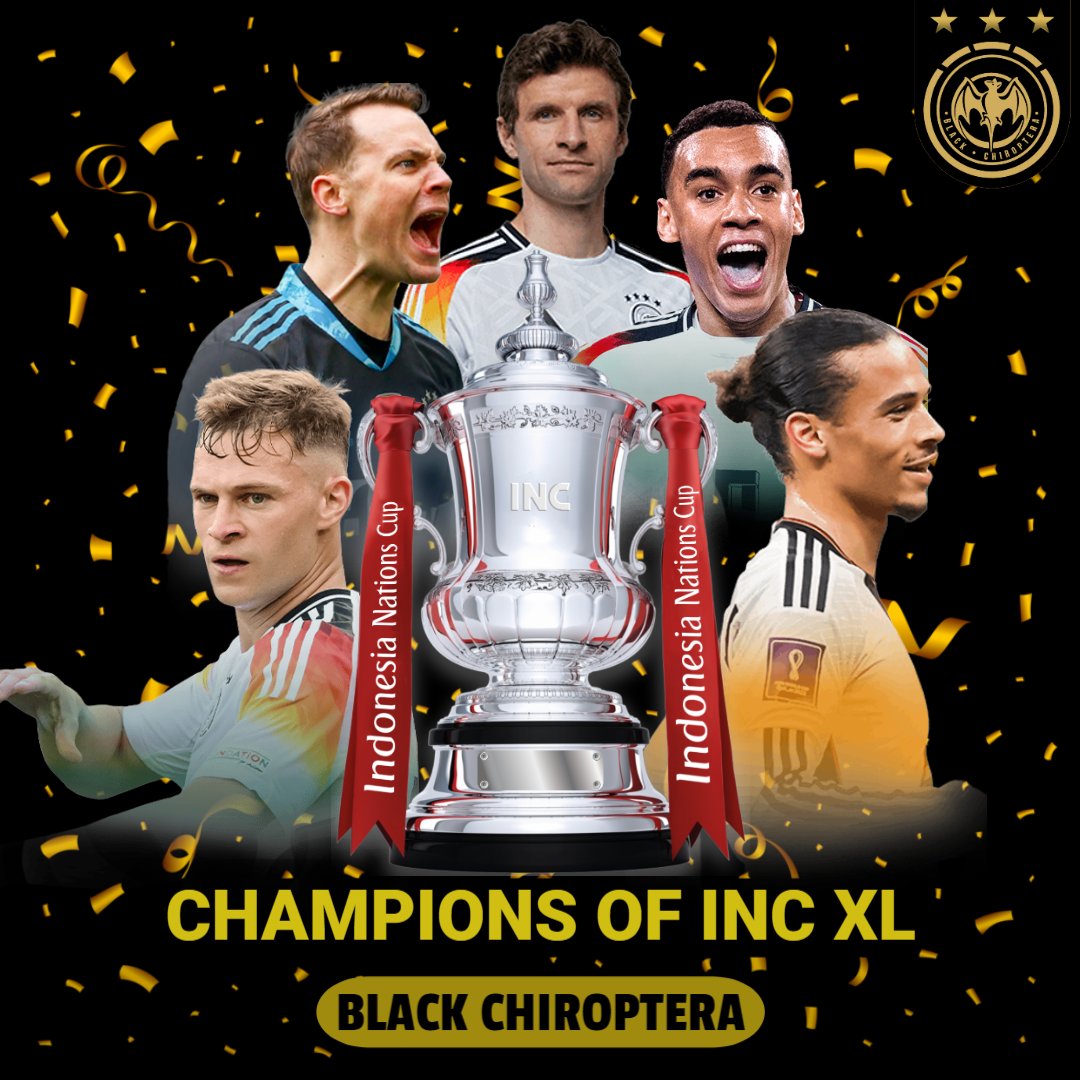 Liga Top Eleven Indonesia 🇮🇩 (@ligatopeleven) on Twitter photo Selamat kepada <a href="/BlackChiroptera/">BlackChiroptera</a> yang berhasil menjadi juara <a href="/INC_LTEI/">Indonesia Nations Cup #INCXLI</a> Edisi ke 4⃣0⃣🥳🏆
#LigaTopEleven
#INCXL Selamat kepada <a href="/BlackChiroptera/">BlackChiroptera</a> yang berhasil menjadi juara <a href="/INC_LTEI/">Indonesia Nations Cup #INCXLI</a> Edisi ke 4⃣0⃣🥳🏆
#LigaTopEleven
#INCXL