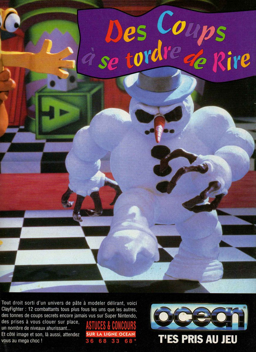 AllmightoFranky's tweet photo. La publicité du jour bonjour!Pubs récups dans un #Supow mag spé #Nintendo!Double-page pour #ClayFighter qui n'a pas tenu ses promesse,#KickOff3 et #Equinox la suite de #Solstice!! #retro #retrogaming #oldschool #80s #90s https://t.co/JykWf9ucep