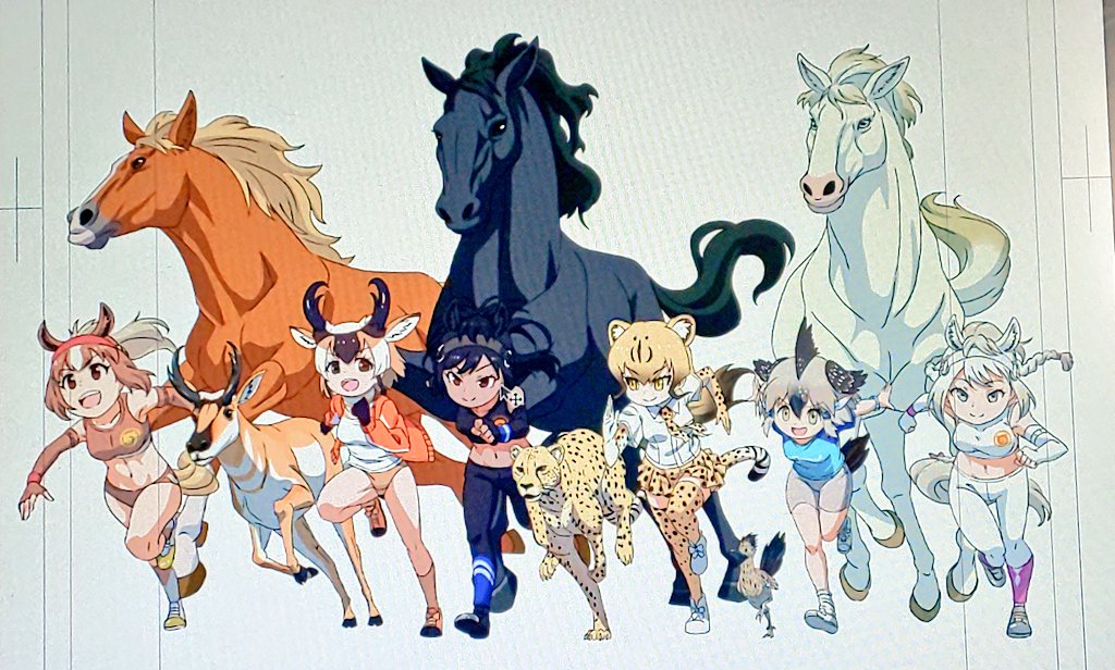 けものフレンズ「コミケの新刊の素材1部公開になっちゃうんですがやりたかった絵面の一つを作ってみた」|山口よしみのイラスト
