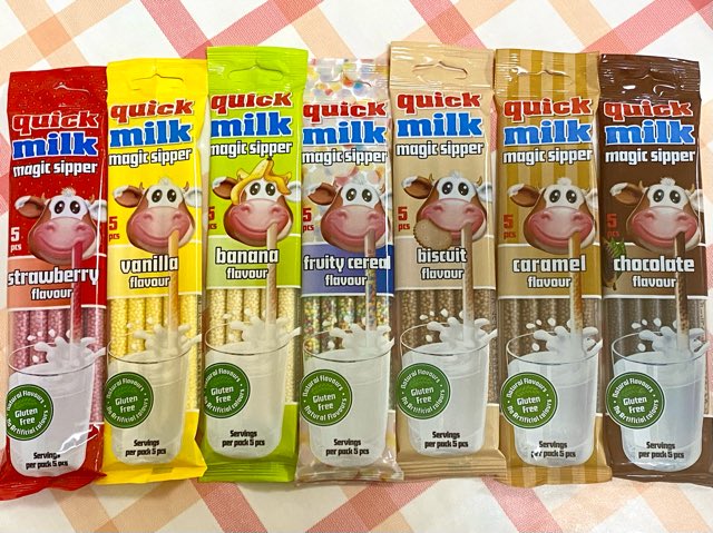 RomanGurume's tweet photo. 牛乳を美味しくするストローを
出来る限り揃えてみました🥛
・ストロベリー🍓
・バニラ🍨
・バナナ🍌
・フルーティーシリアル🥣
・ビスケット🍪
・キャラメル🍮
・チョコレート🍫
少しずつ吸ったほうが
味が濃い&牛乳でお腹壊しにくいです😋
#QuickMilk #Felfoldi #クイックミルク https://t.co/z4ok6K3weS