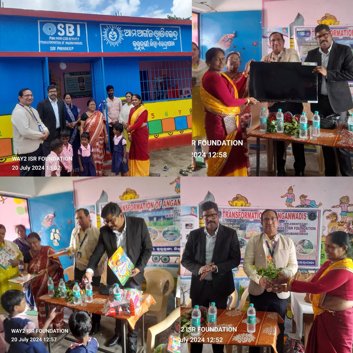 DK_Rise4Green's tweet image. Thnak You Team @TheOfficialSBI @CGMSBIBhu spreading #DigitalEducation, building infrastructure with #SmartClassrooms associating with #ISRFoundation. Gratitude to DGM #ShaileshSinha and RM #RBOParadeep @DebasishRath dedicating the AmaAnaganwadi center to community today #ISRWAY