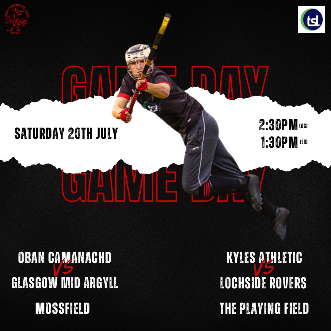 MacAulay &amp; Bullough Cup Semi-Finals… Let’s go! 🏑

#WeAreTheObanCamanachd🔴⚫️ 

@ShintyCentral | <a href="/camanachd/">Shinty</a> | <a href="/ShintyGMA/">Glasgow Mid Argyll Shinty Club</a> | @KylesAthletic 

Sponsored by: <a href="/TSL_Ltd/">TSL</a> 🟢🔵