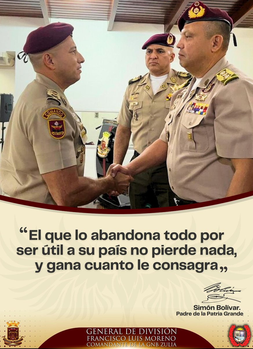 TransporteGNB's tweet photo. El que lo abandona todo por ser útil a su país no pierde nada y gana cuanto le consagra

Simón Bolívar https://t.co/6C7ck3Yt0X