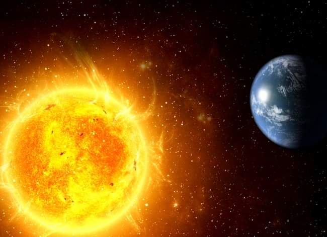 Pensem comigo.

A distância entre o Sol e a Terra é de aproximadamente 149.600.000 km.

CENTO E CINQUENTA MILHÕES de quilômetros.

A circunferência da Terra mede aproximadamente 40.075 km.

QUARENTA MIL quilômetros.

Isso significa que a distância entre o Equador e os pólos é de