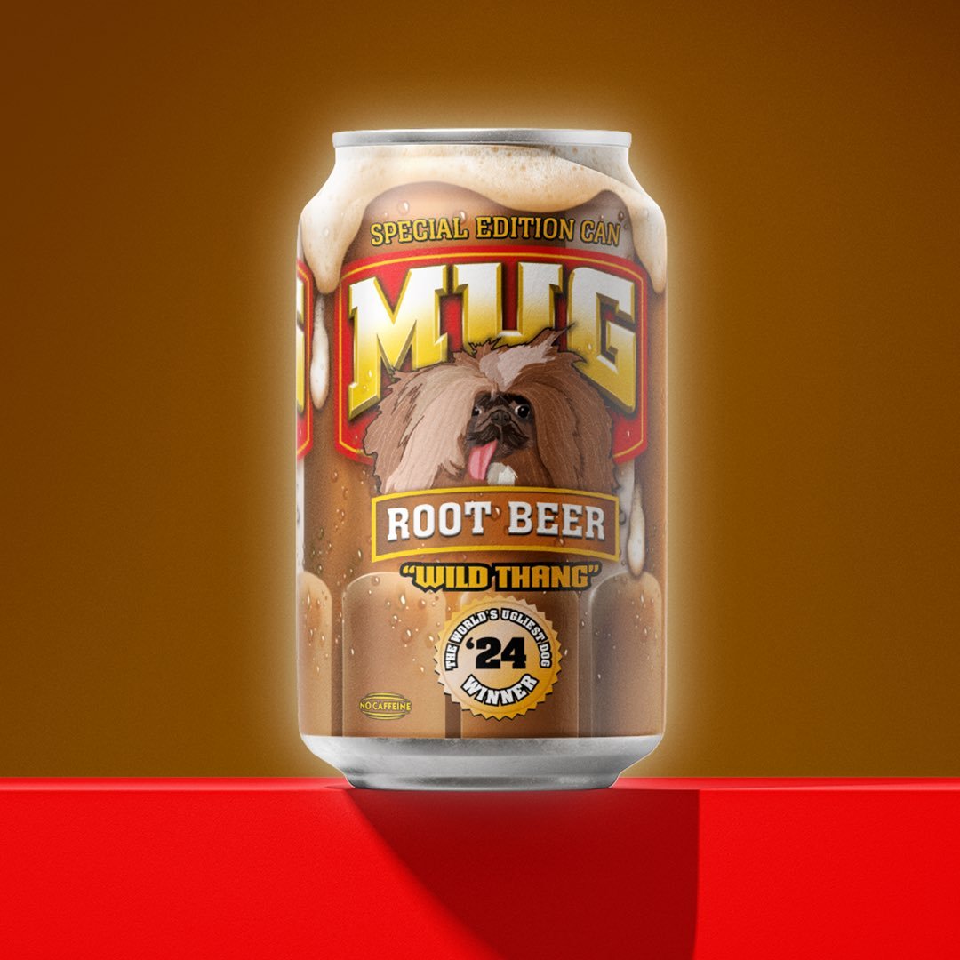 NicolesChoice1's tweet image. 🥰Yay! 😍YOWZA! Thank you so much @MugRootBeer for choosing me as a lucky winner of a limited-edition MUG can celebrating ‘Wild Thang’ – Winner of 2024’s World Ugliest Dog Contest. I love ROOT BEER!! Much appreciated. #mugrootbeer #wildthang #worldugliestdog @gofooji