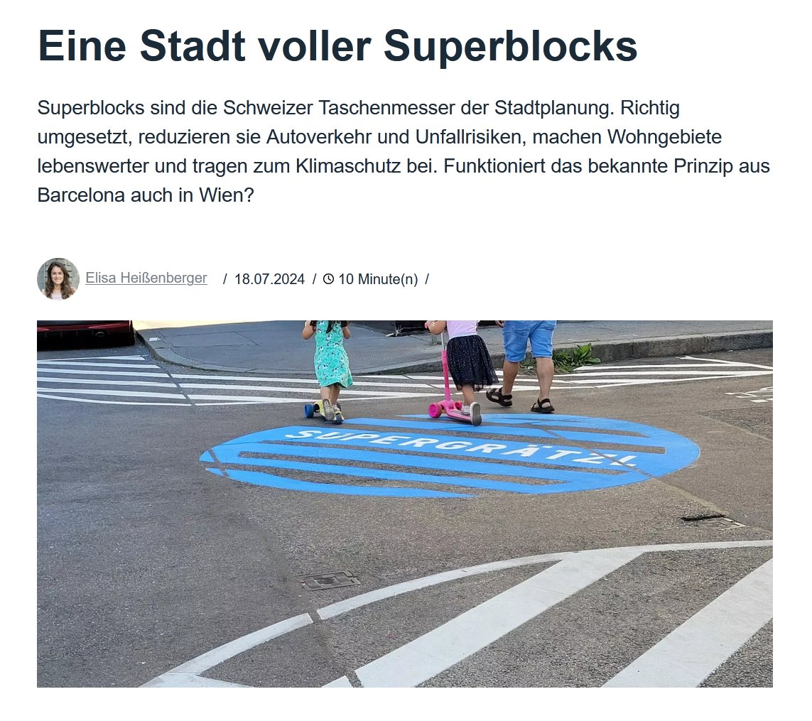 radlobby's tweet image. Fundierte Nachlese zur Entwicklung von Superblocks in Wien inkl. spannendem Ausblick im Magazin @relevant_at inklusive &quot;schneller und effizienter Ausrollung auf weitere Bezirke&quot;
Hier lesen -&amp;gt; relevant.news/eine-stadt-vol…