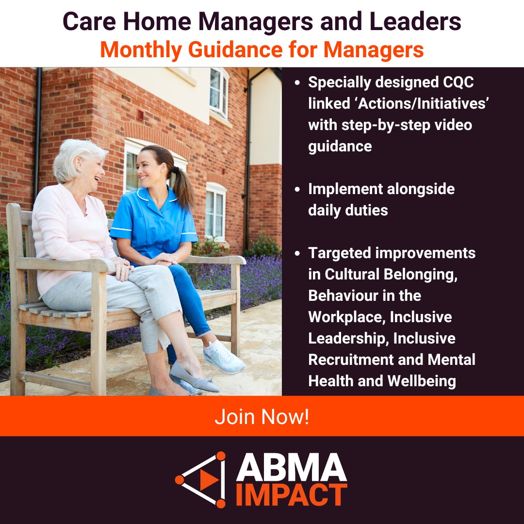 abmaskills's tweet photo. By joining our CQC Monthly Guidance for Managers you will gain access to specially designed CQC linked ‘Actions/Initiatives’, step-by-step video guidance, to implement alongside your staff’s daily duties, thereby targeting improvements. Find out more: https://t.co/1uHlnlaAVU https://t.co/GnNrKXyrmI
