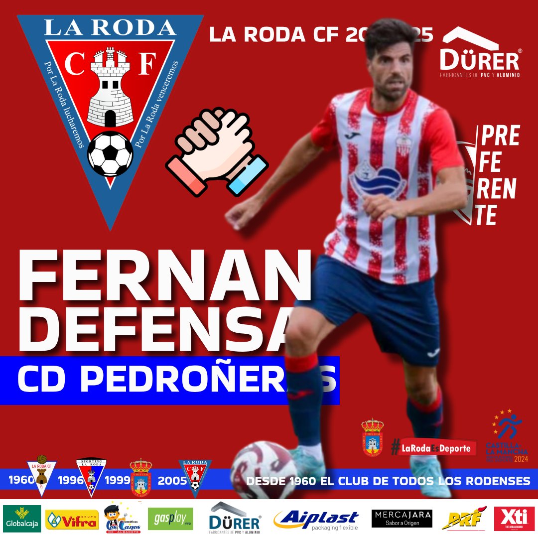 LaRodaCf's tweet photo. 📢FICHAJE FERNAN ‼️

☑️Fernando Navarro. 
 🔴La Roda CF del 2001 al 2003.

⏹️Experimentado central, calidad y juego aéreo.

➡️EF Albacete, La Roda CF😍, Socuéllamos, Tarazona, La Gineta, Almansa y Pedroñeras.   

@ventanas_durer @Aiplast_
@radiolaroda @teleroda @GradaMarcador23 https://t.co/alUr1S4njx