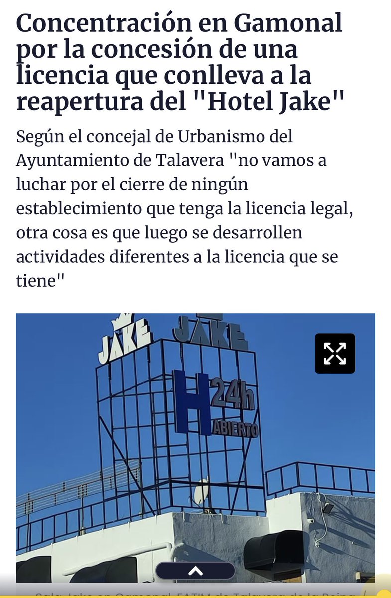 En Gamonal, una pequeña pedanía de Talavera de la Reina, este ayuntamiento ha concedido la licencia de reapertura del “Hotel Jake” un burdel frente a un colegio y una guardería. La corporación pp/vox acaso quieren hacer cantera de hombres que compren y prostituyan mujeres?.