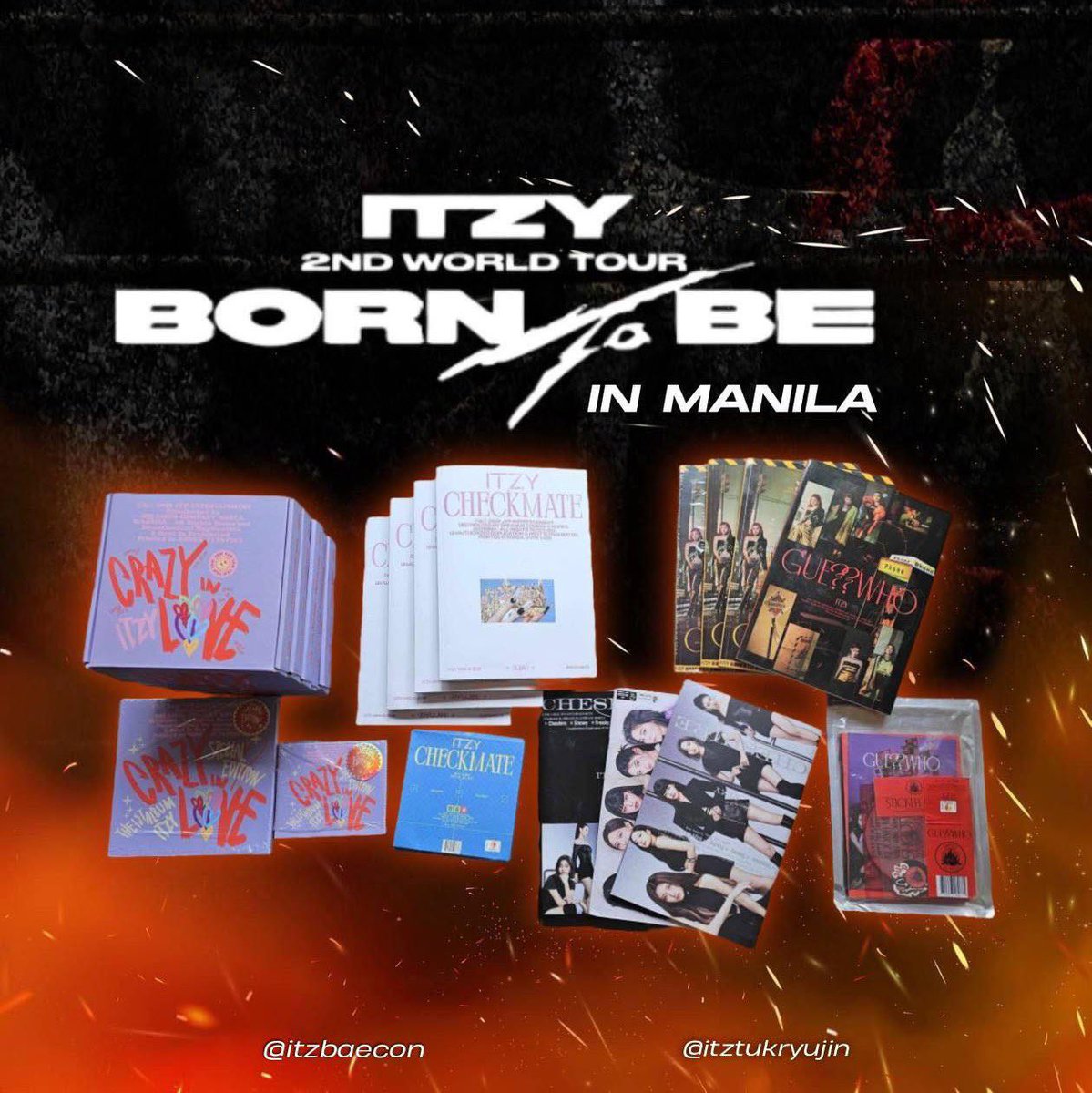 ItzTukRyujin's tweet image. ITZY BORN TO BE WORLD TOUR IN MANILA 🇵🇭

SURPRISE MIDZYs✨

Aside from the FLAMING HOT: RYUJIN 🔥 hand banner, @itzbaecon and me will be also giving out some ITZY OFFICIAL UNSEALED ALBUMS.

To claim: 
^ follow @itzbaecon, @ItzTukRyujin like &amp;amp; rt 
^ first come, first served basis…
