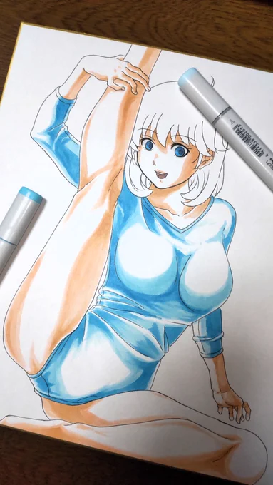 この時点で数回「やっちまった……」と呟きながら心の "Ctrl+Z" を連打ッ!w描きながら修正方法と修正するタイミングを考えるのもアナログ描き楽しさよ(゜∀゜) 