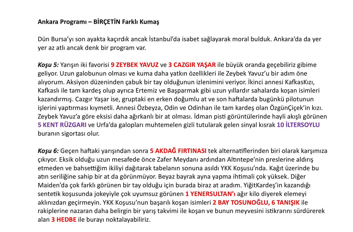 electfin1774's tweet photo. Ankara’da ilk kez koşacak taylar arasında #BirÇetin’in farklı bir kumaş olduğunu düşünüyorum. Demokrasi ve Milli Birlik Günü Koşusu’nda Gökhan’ın katkısıyla #Tulumar’ın sprinter yapısını sonlarda göstereceğini düşünüyorum; rakipler #CazatorDeOsos ve #TouchTheMoon. #tjk #tahmin https://t.co/zK9M1xIXvW