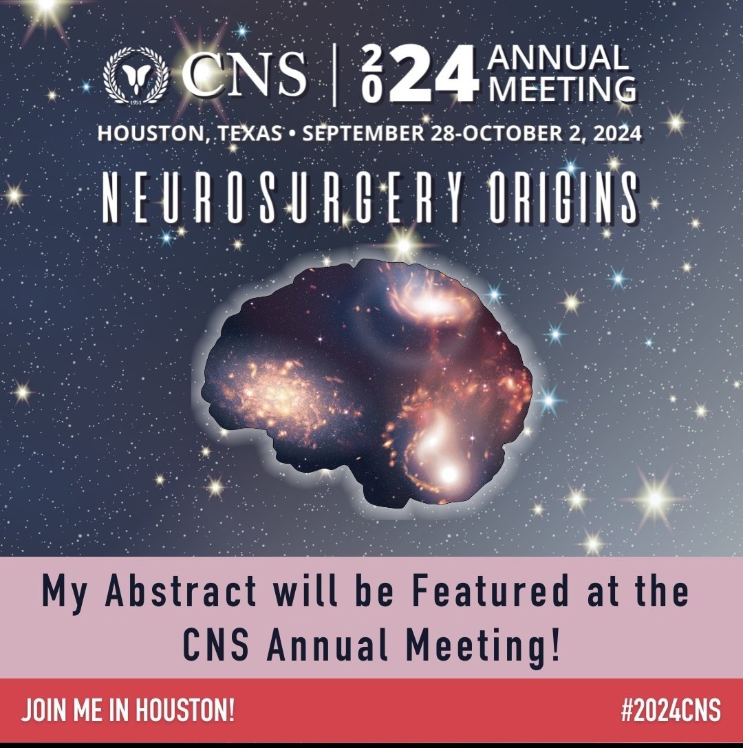 Three abstracts accepted for #CNS2024 <a href="/CNS_Update/">CNS</a> <a href="/UVAneurosurg/">UVA Neurosurgery</a> . Looking forward to it!
