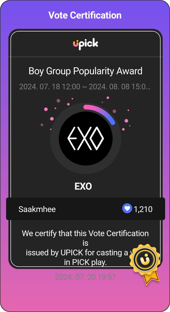 saakmhi's tweet photo. Absen yuk vote exonya!!
#exovoting
#EXO
#UPICK https://t.co/389if8E1uC