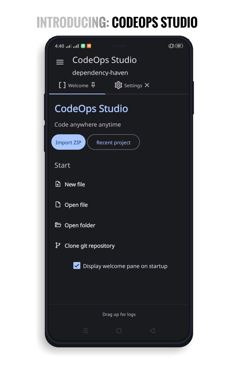 codeopsstudio's tweet image. The inaugural release of @codeopsstudio is here 🎉
Download, contribute, and edit your code anywhere anytime with CodeOps Studio.
GitHub: github.com/etidoUP/CodeOp…
A thread